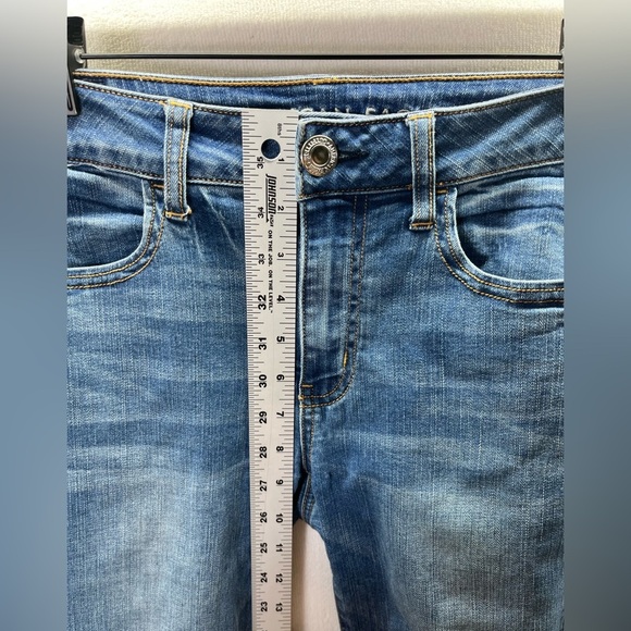 American Eagle Jegging Jeans Womens 6 Long Tall Blue Denim Super Stretch 2204 - Picture 6 of 11